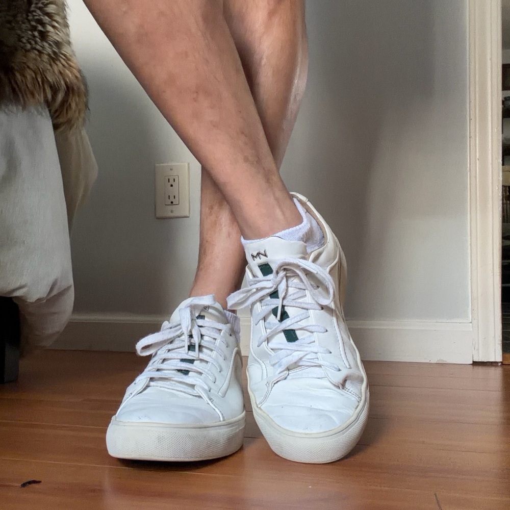 Mark Nason Los Angeles White Leather Low Top Sneakers Men’s Size 10.5